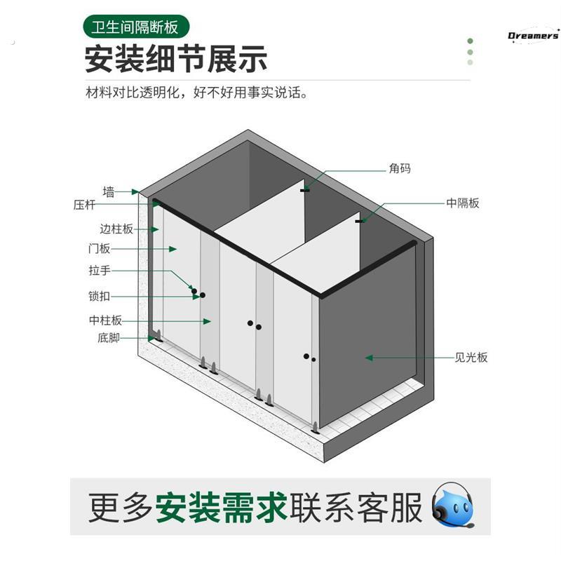 公共卫生间隔断板厕所成品隔断隔板洗手间公厕专用挡板学校幼厂家