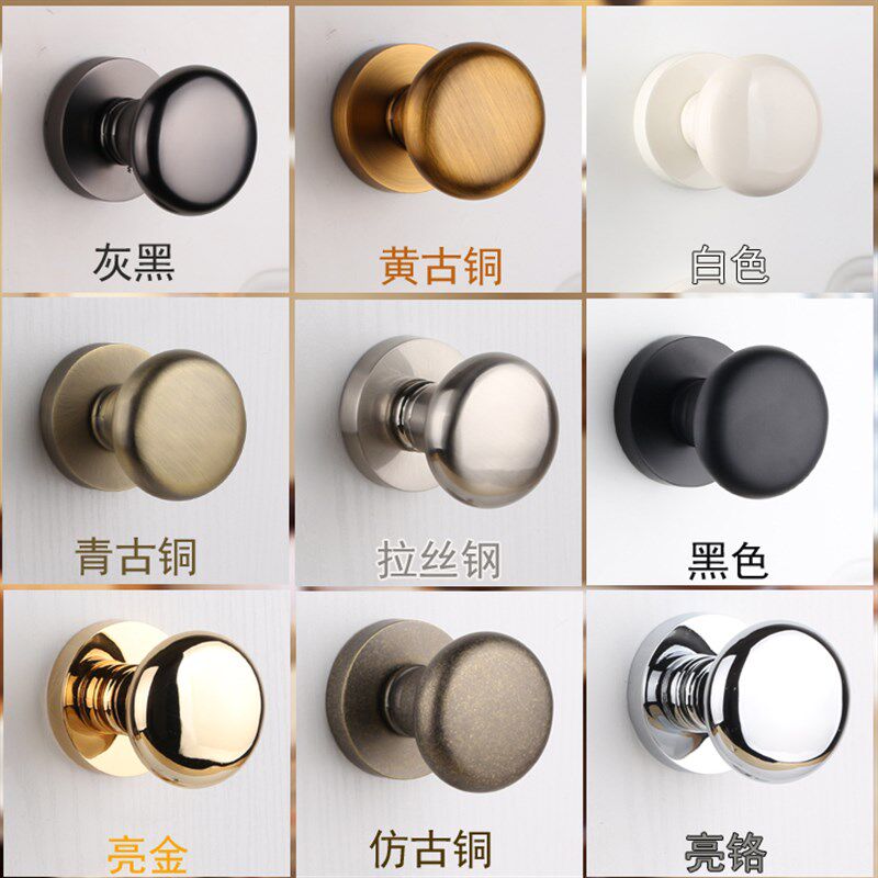 黑色隐形门锁电视背景门单面暗锁室内金色圆球形锁美式田园门把手