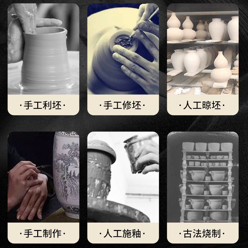 茶叶罐陶瓷小号半斤装储物罐景德镇瓷器密封罐中式家用防潮储茶罐