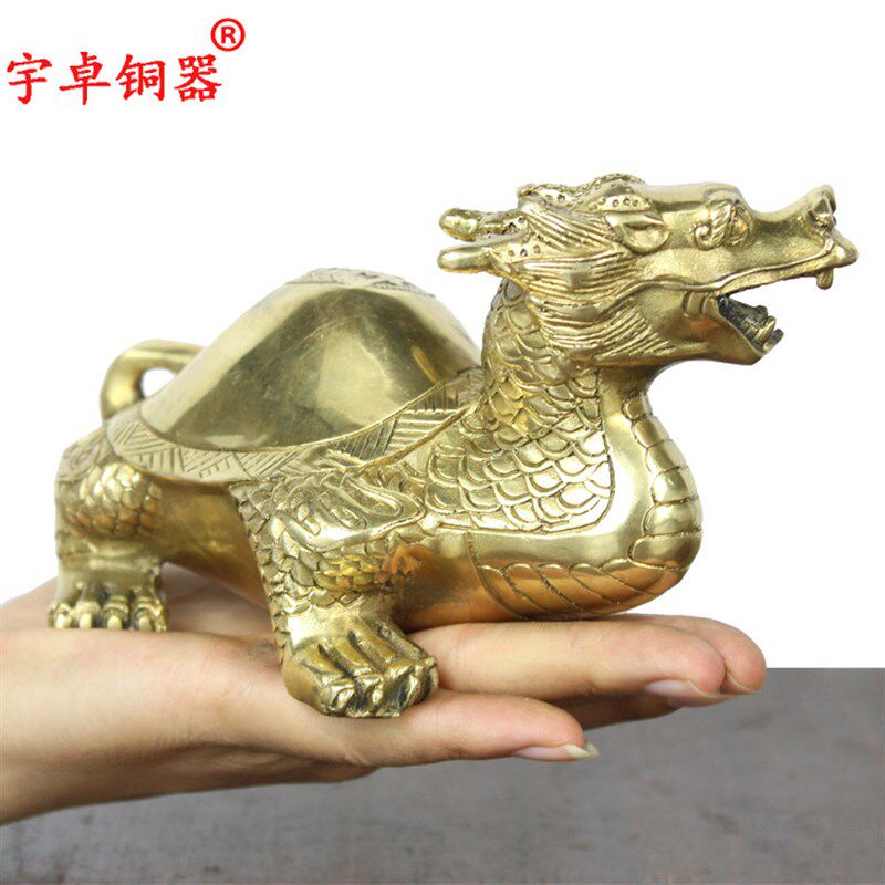 宇卓铜器 纯铜龙龟黄铜龙龟寿字龙龟工艺品摆件