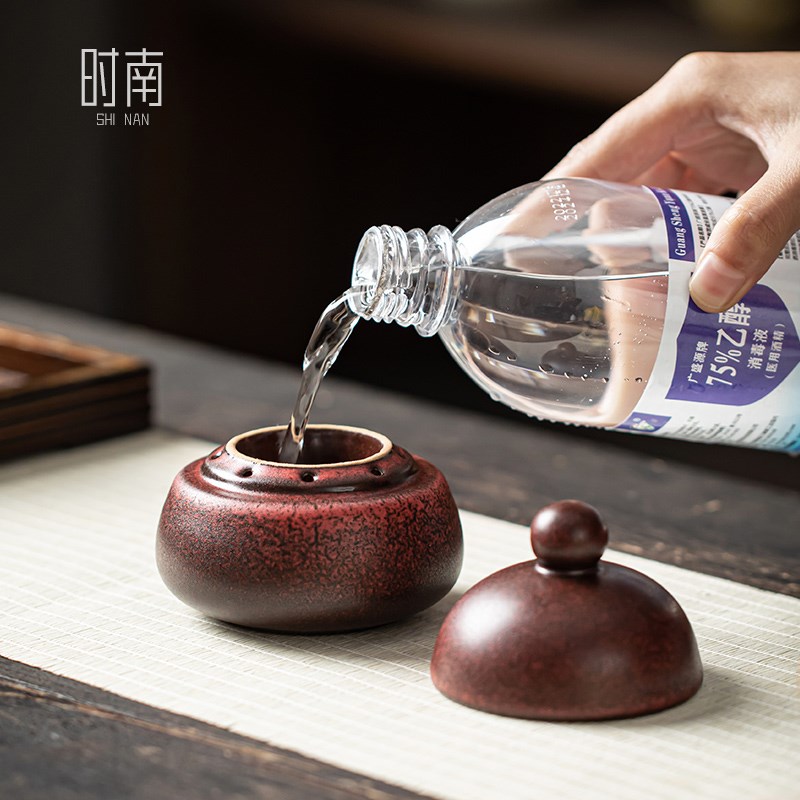 陶瓷无芯酒精灯炉子家用小火锅实验室酒精炉户外便携式露营煮茶炉