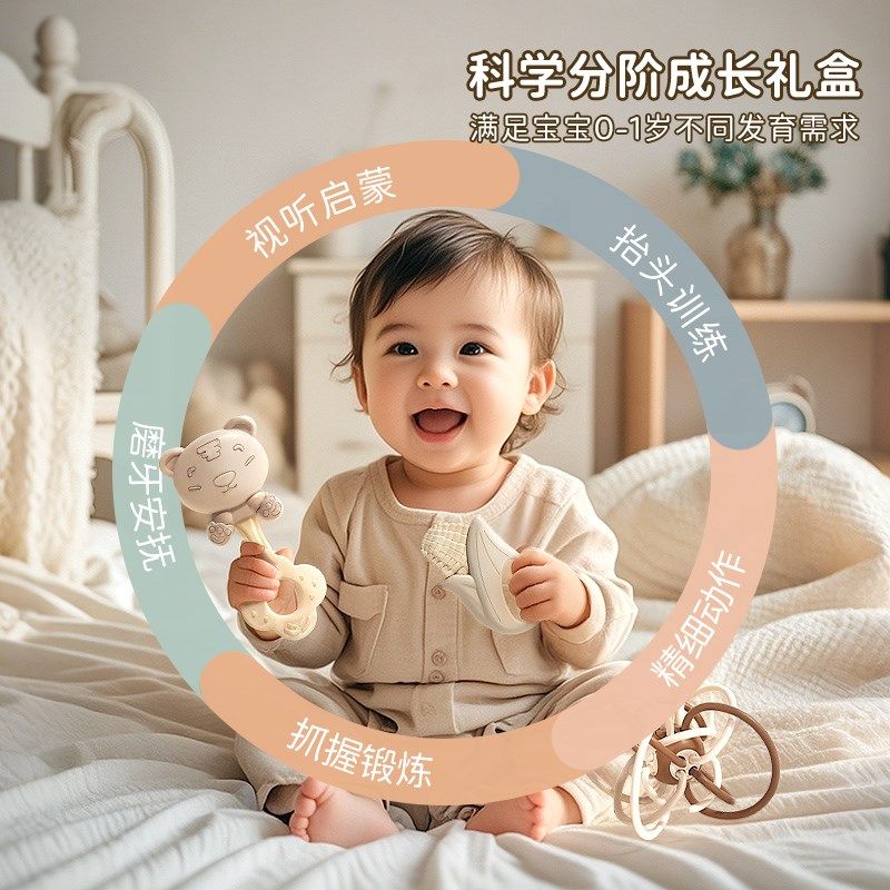新生的儿见面礼盒婴儿玩具0到6个月实用送月子产妇宝宝满月礼物12