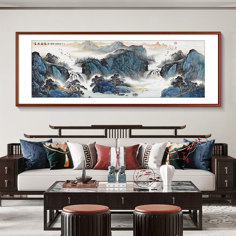 山水画客厅装饰画沙发背景墙壁画书房茶室挂画办公室字画风景国画