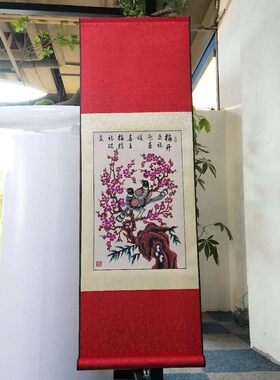 可加logo中国风丝绸手工剪纸画出国送老外的特色小礼物客厅装饰画