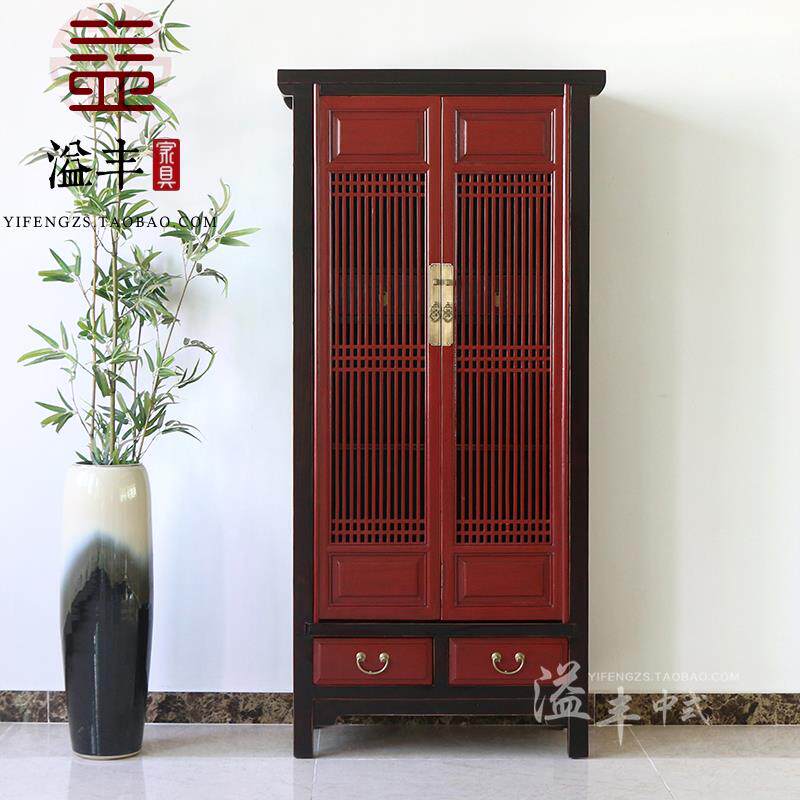 新中式做旧玄关柜禅意书柜实木复古典茶叶柜隔断客厅装饰储物酒柜