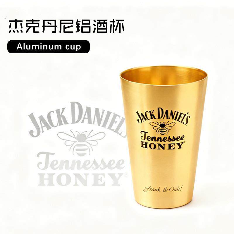 杰克丹尼工业风威士忌铝杯 跨境冷饮啤酒杯 铝制家用桌面随行杯
