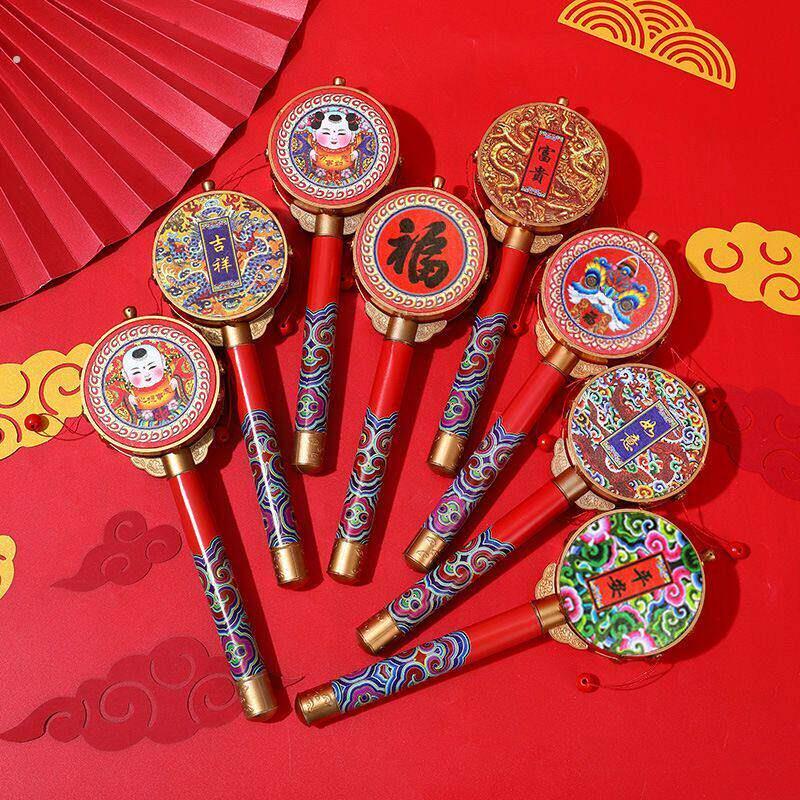 波浪鼓婴儿拨浪鼓婴儿中国风可啃咬手摇拨浪鼓宝宝传统老式新生儿
