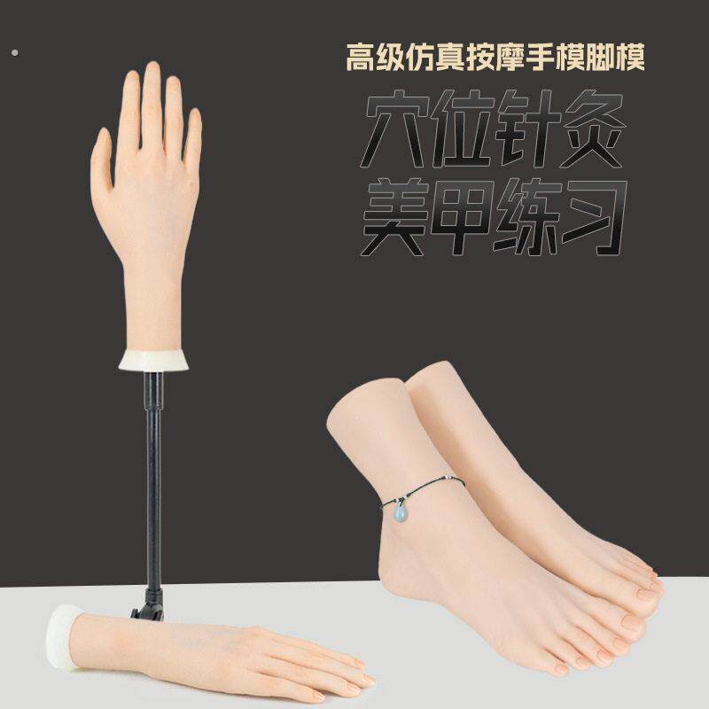 仿真手模脚模柔软可弯曲练习按摩美甲专用首饰道具展示手脚模特