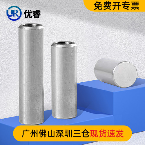 304不锈钢内螺纹圆柱销内牙销钉钉GB120带孔定位销M4M5M6M8M10M12