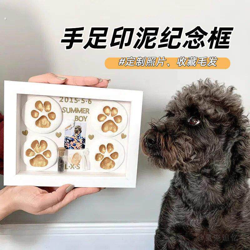 宠物爪印纪念印泥猫咪狗狗手脚印足迹爪印毛发纪念品定制相框摆台