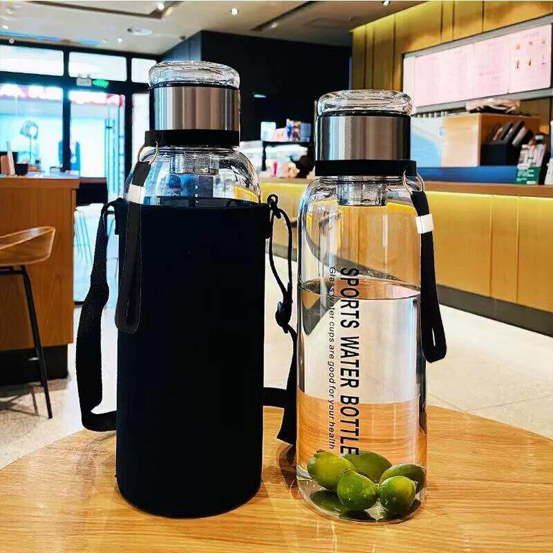 高硼硅玻璃水杯大容量吨吨桶水壶防摔耐高温墩墩茶水分离泡茶