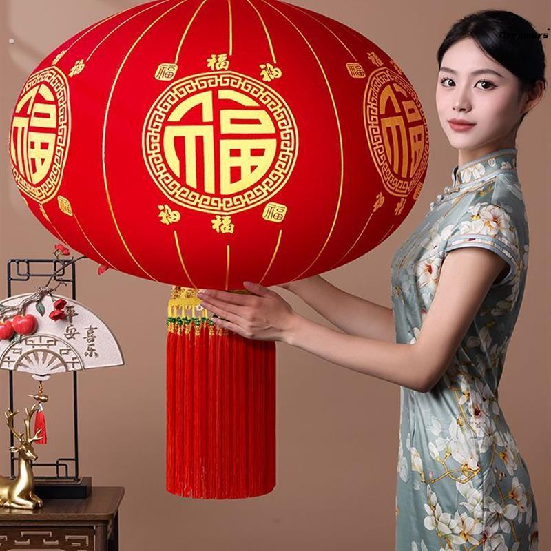 。2023新款大红灯笼大门口一对福字过年吊灯装饰新年户外阳台挂饰