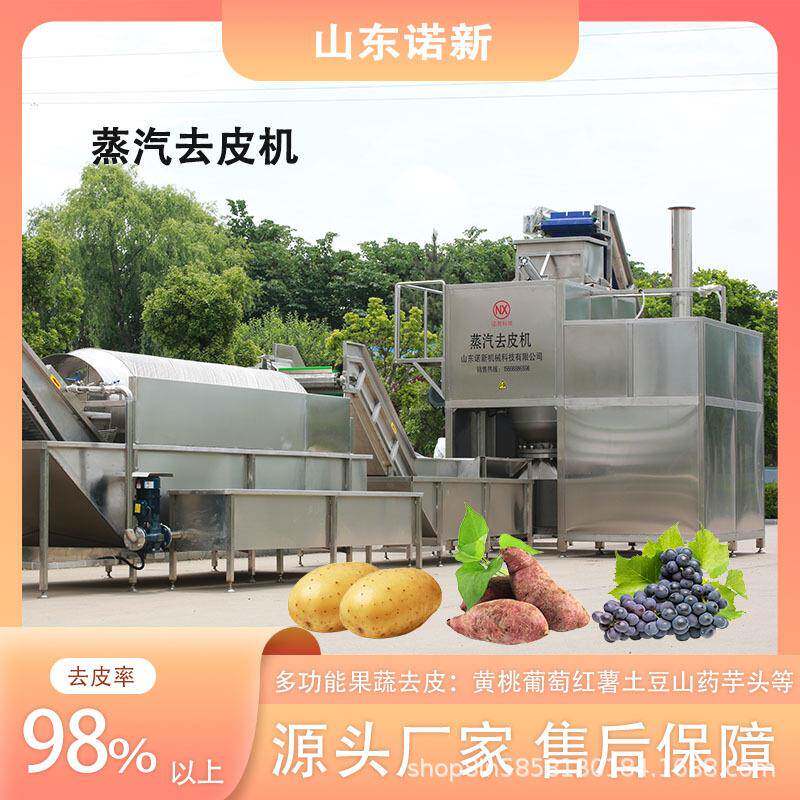 全自动大型果蔬蒸汽去皮机西红柿芒果去皮设备诺新科技