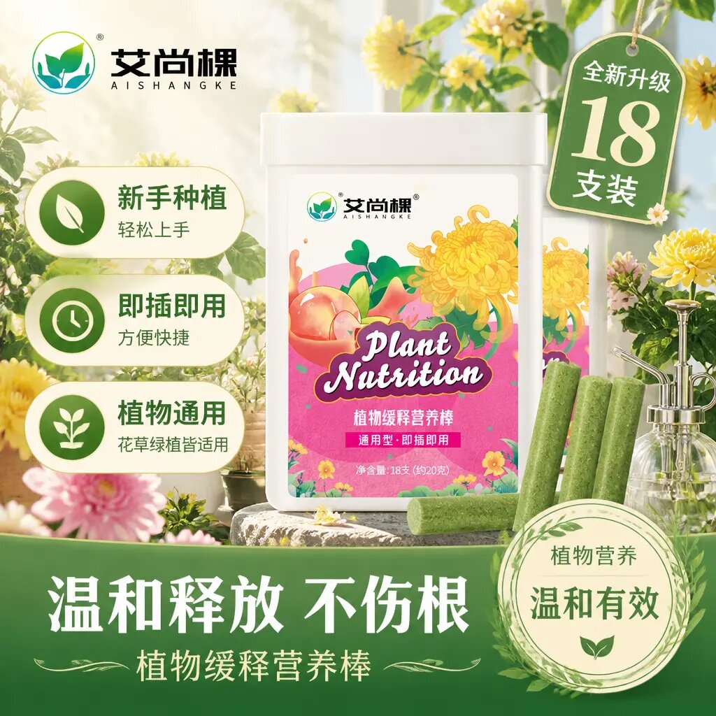 艾尚颗家庭园艺植物营养棒控释肥缓释新通用肥多肉绿植肥效长久