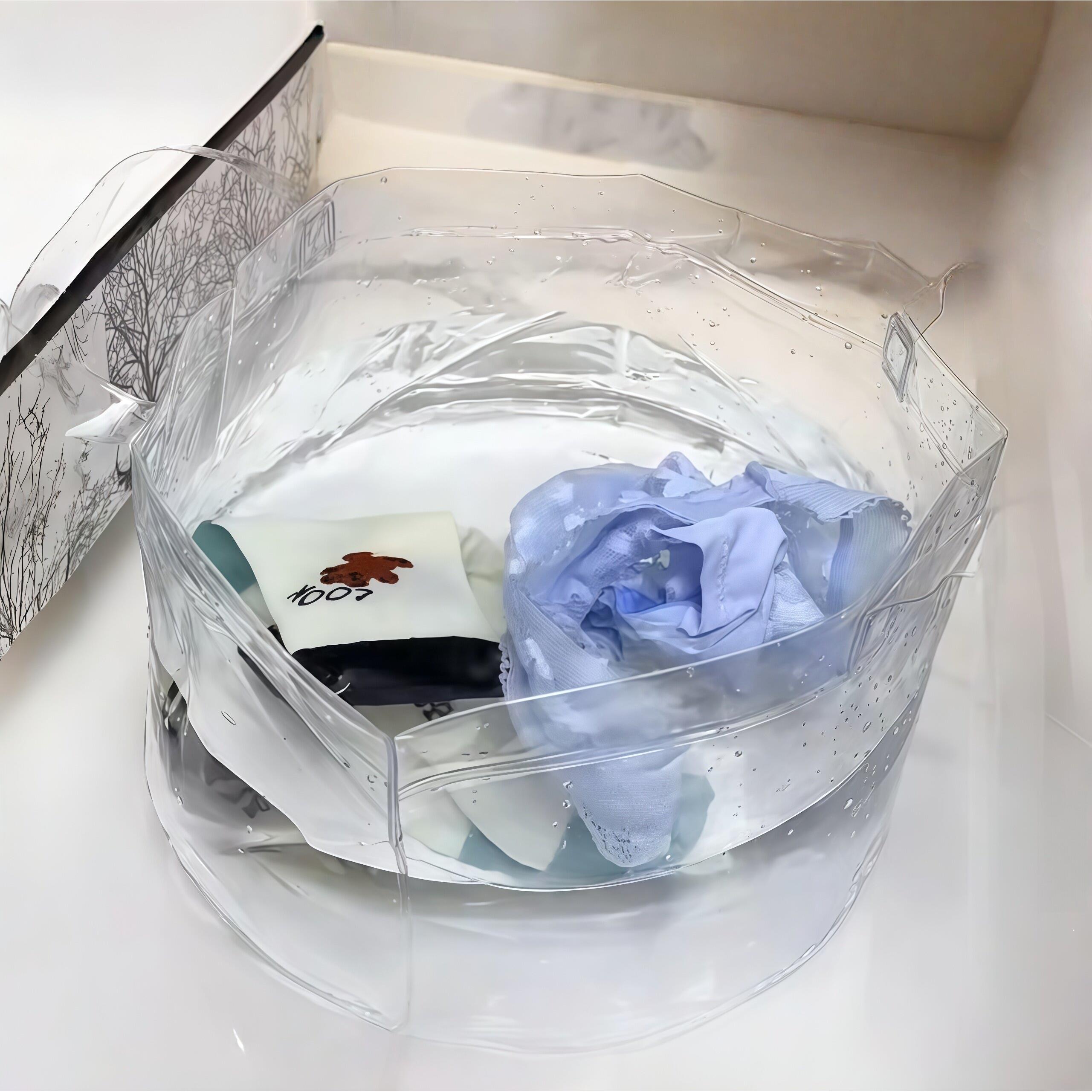 折叠水盆旅行洗衣袋手提便携户外洗菜一次性透明压缩水桶旅游神器
