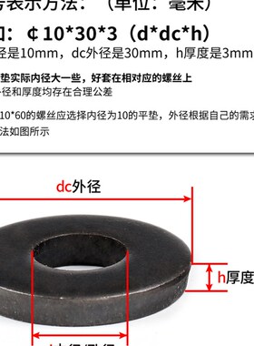 非标垫片 圆形铁发黑加大加厚平垫圈M10 14 m20金属平垫 螺丝垫片