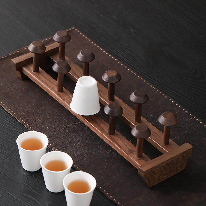 胡桃杯架倒挂茶杯架功夫茶杯茶具收纳架中式置沥水木241226-0物层
