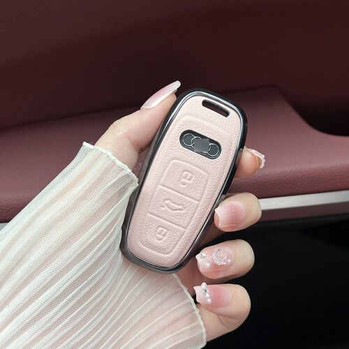 适用奥迪a3l/a6l/a7/a8钥匙套2023新款汽车锁匙链高端简约保护壳