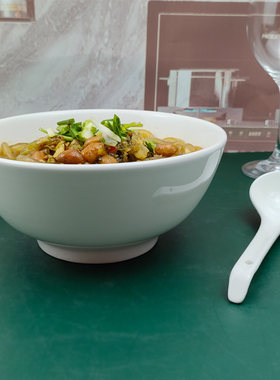 牛肉面碗面馆专用陶瓷6寸商用八寸吃面条碗7汤面碗商用纯白拌面碗
