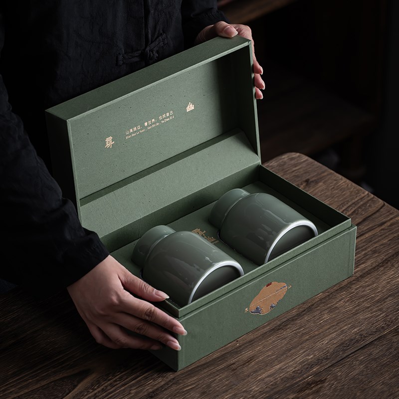 春茶绿茶明前龙井茶叶包装盒小号一两装陶瓷罐金骏眉碧螺春包装盒