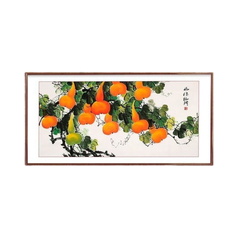 葫芦画国画客厅挂画中式沙发背景墙招财装饰画书房办公室壁画