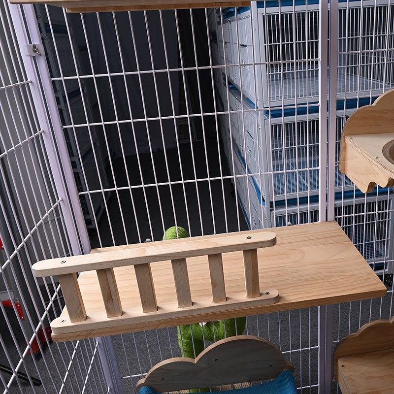 猫别墅层板配件围栏栅栏护栏杆实木猫跳板宠物猫笼猫爬架保护猫咪图片