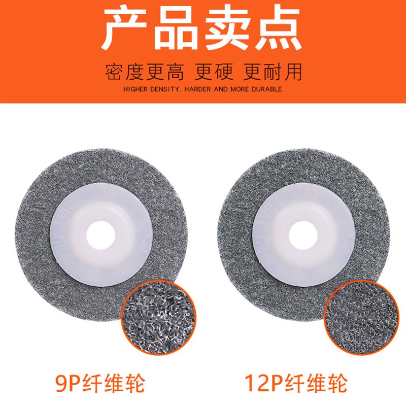 100角向纤维轮尼龙轮角磨机磨光片金属不锈钢抛光轮拉丝轮打磨片