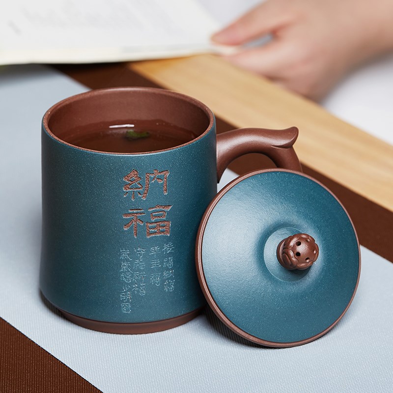 宜兴原矿紫砂茶杯手工泡茶杯盖杯办公室个人专用高档家用功夫茶杯