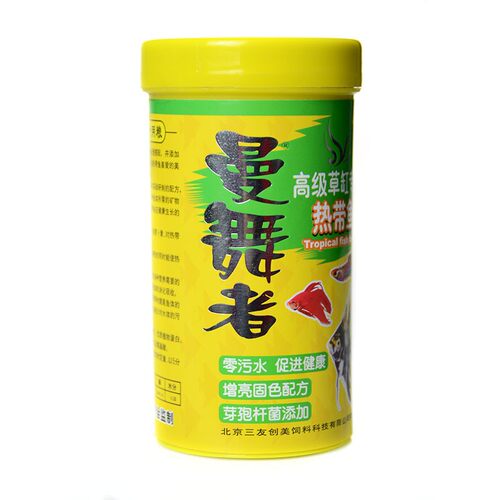 曼舞者小型热带鱼食薄片鱼粮孔雀草缸灯科幼鱼开口鱼饲料三友包邮