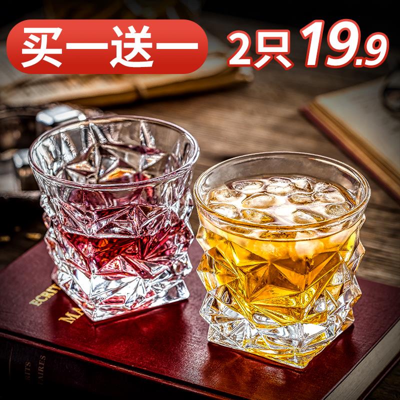 威士忌酒杯家用欧式水晶玻璃洋酒杯创意高端八角啤酒杯酒吧套装
