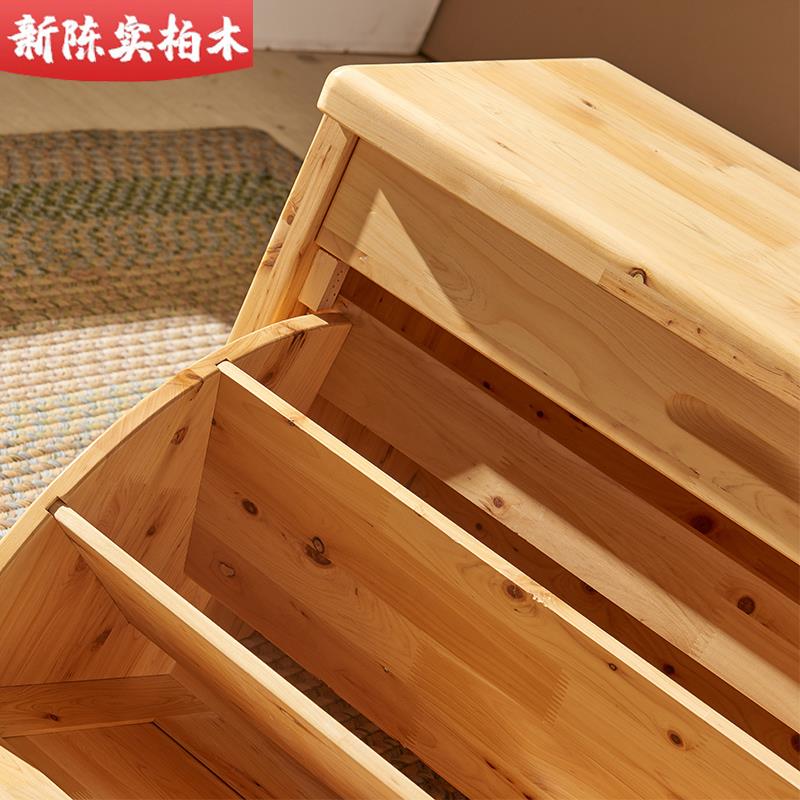全柏木实木换鞋凳穿鞋凳储物收纳凳多功能抽屉式鞋凳鞋柜鞋凳子