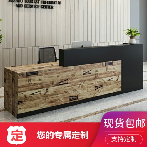 前台收银台简约吧台小型店铺理发店美容店学校公司烤漆接待台柜台