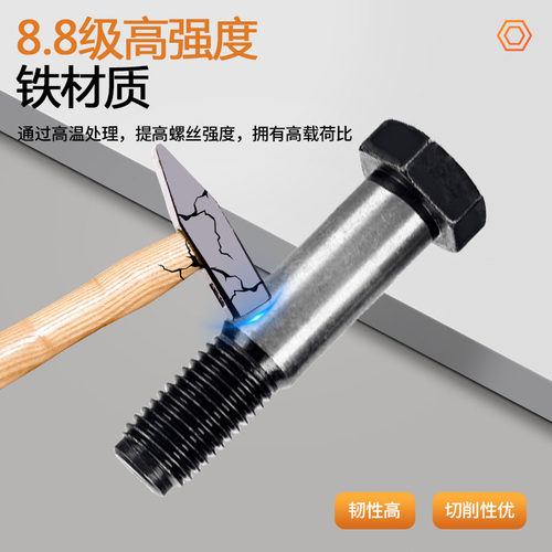 8.8级铰制孔螺丝塞打定位螺栓绞制孔M8M10M12M14M16M18M20M24-M48