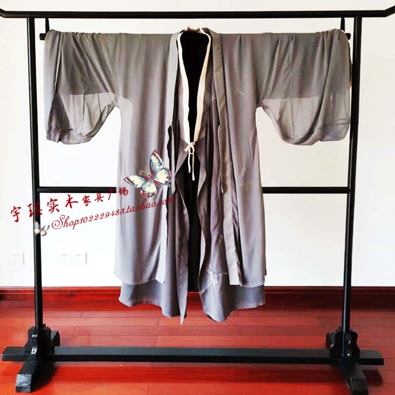 日式实木衣帽架可拆装服装展示架汉服展示衣架红黑色木质衣架