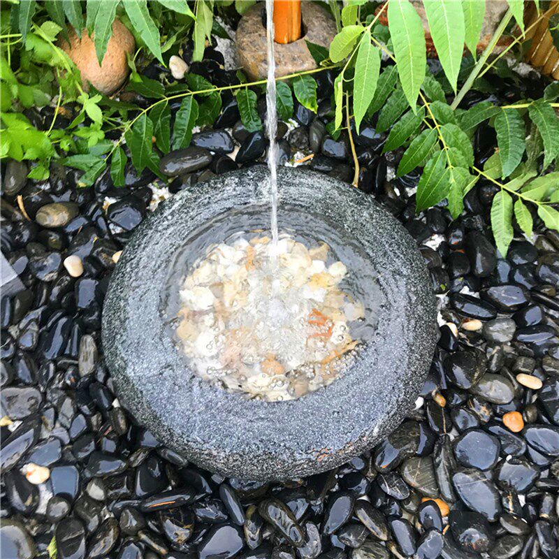 青石石钵石盆水钵水盆日式园林景观庭院流水水景户外花园造景装饰