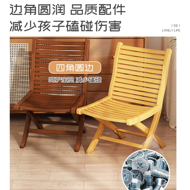 可折叠实木餐椅单人简易楠竹扶手椅便携钓鱼椅中式休闲椅客厅家用