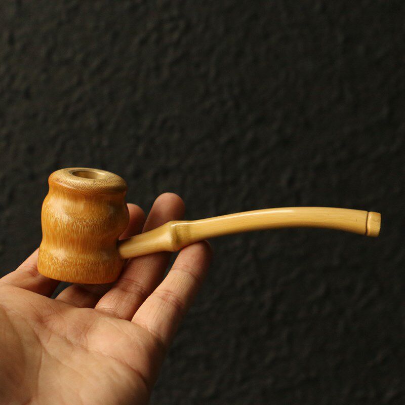 精品纯手工制作天然老罗汉竹小烟斗竹雕竹制把玩小烟嘴竹制烟袋锅