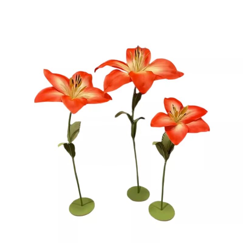 婚庆路引花成品EVA泡沫花婚礼t台场景布置百合花橱窗装饰道具
