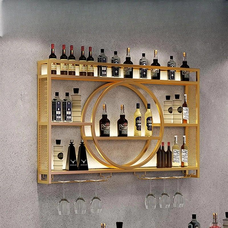 网红酒架铁艺壁挂式酒柜置物架子红酒展示架客厅酒吧餐厅装饰挂墙