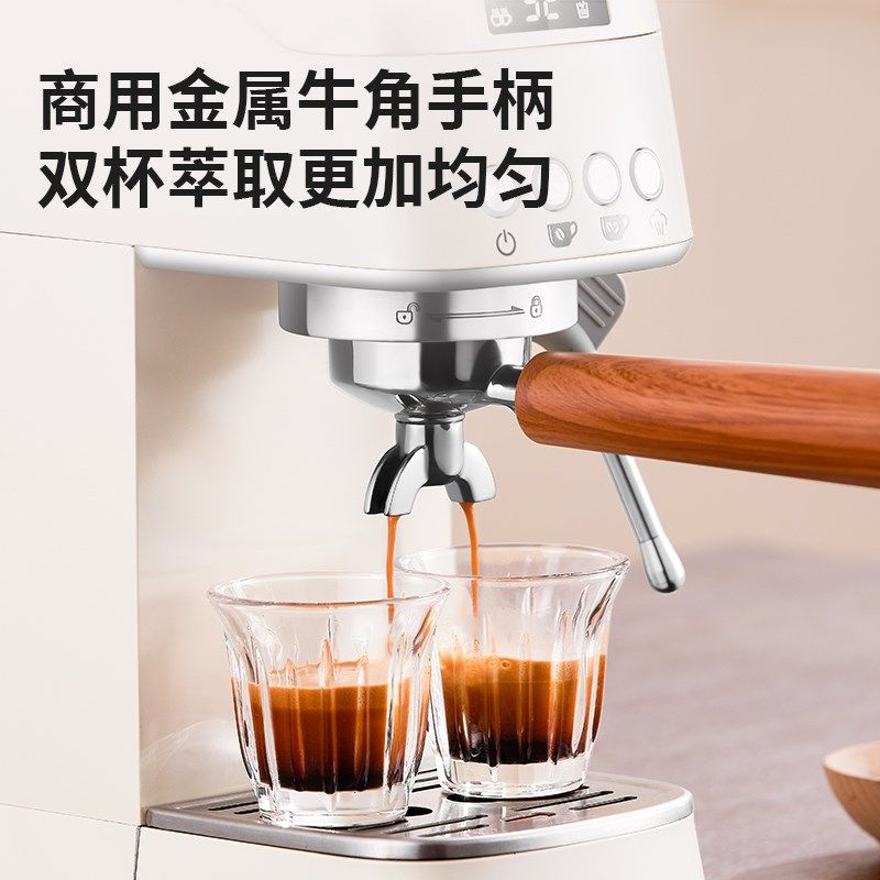 左左摩咖啡机家用小型全半自动意式浓缩萃取打奶泡不锈钢小摩方