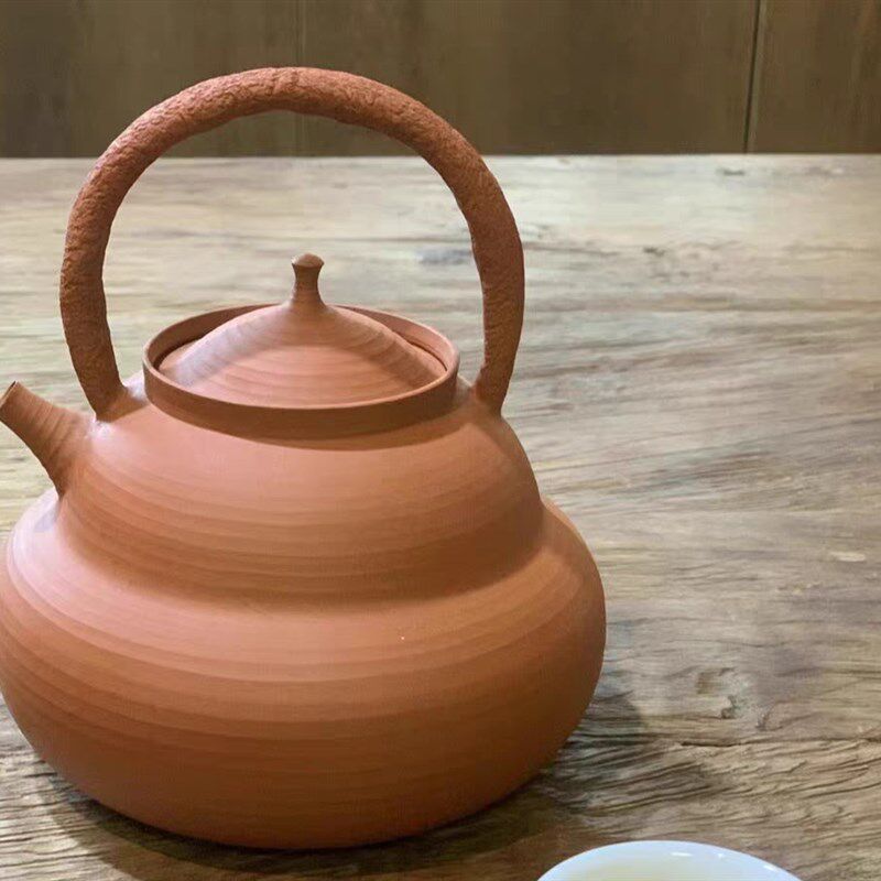 潮州朱泥葫芦砂铫家用围炉煮茶煮茶壶茶室户外炭火炉茶具礼品茶壶