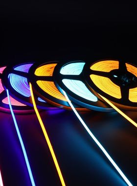 cob灯带4mm软装装饰条汽车家用氛围吧台整体橱柜红绿蓝黄多彩5V12