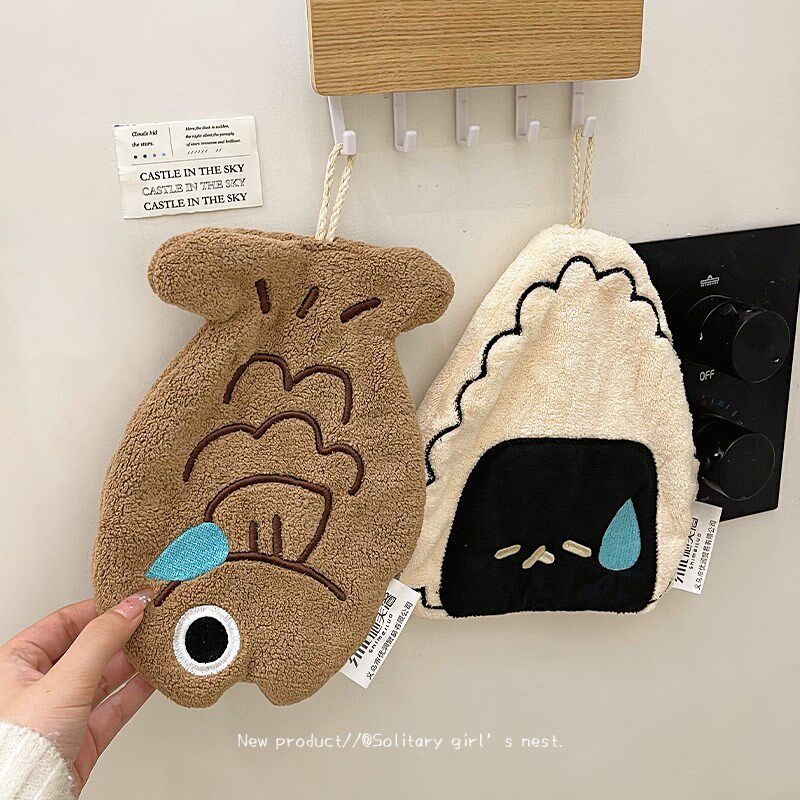 擦手巾挂式厨房擦手毛巾吸水不掉毛擦手布卫生间可爱洗手插手手帕