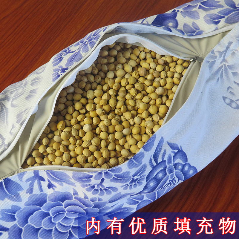 抛光樱桃核圆柱枕头枕芯填充物老粗布枕头颈椎睡眠花草枕护颈颗粒