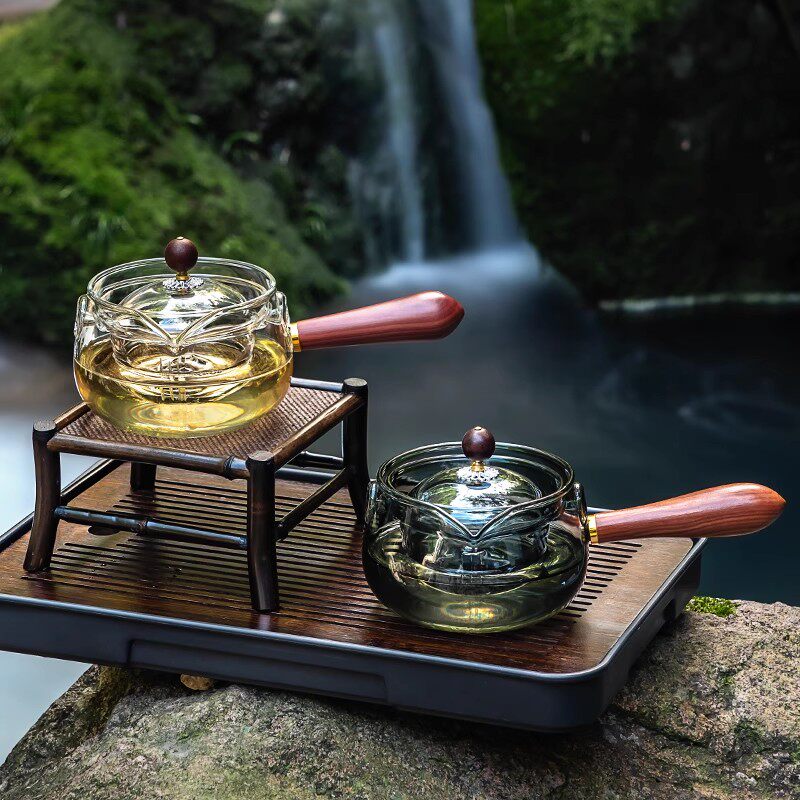 BOANG侧把茶壶泡茶家用耐高温单壶玻璃逍遥壶功夫茶具煮茶炉