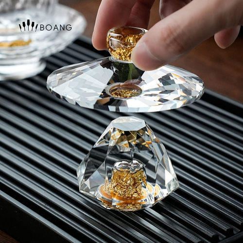 BOANG水晶玻璃金箔茶壶茶漏盖托