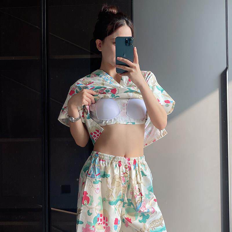 2025新款女士胸垫汗蒸LWO服衣纯棉桑拿按摩加推拿款男情侣浴服汉