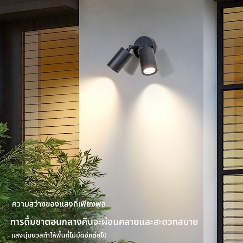 双头壁灯户外防水射灯LED门头露台室外照明阳台院子庭院花园墙灯