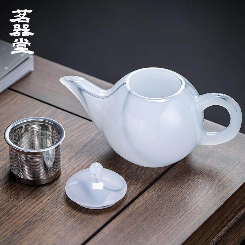 水墨玉瓷壶泡茶单壶琉璃茶具茶茶壶冲MQT442公室带过滤办泡茶器