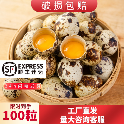 【顺丰】鹌鹑蛋日期新鲜生的工厂直发整箱商用批发鲜蛋100粒鸟枚5